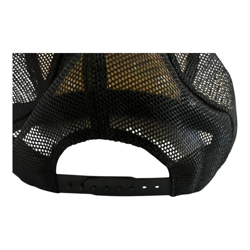 Vintage‎ Linweld Foam Trucker Hat Black White Mesh Snapback Cap Made in USA